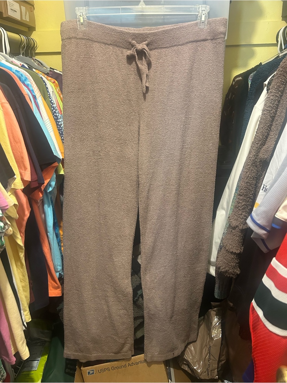 Barefoot Dreams Cozychic Wide-Leg Lounge Pants — Taupe